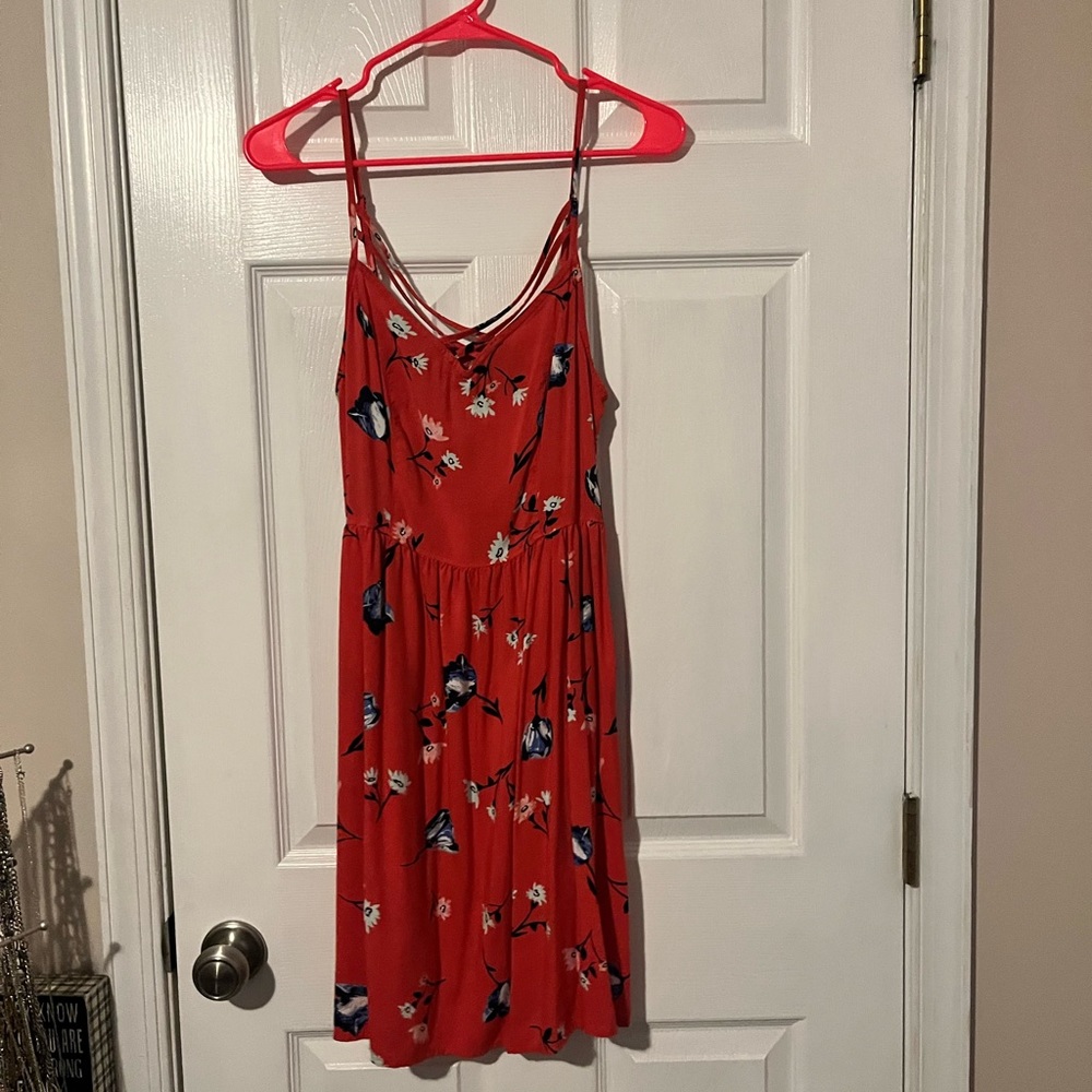 Old navy pink floral dress size medium